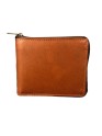 Madosh Genuine Leather Men's Wallet Brown Bifold Purse | RFID Protected | Cards Holder Coin Pocket | Zip Closure for Safety